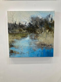 Signs of Spring - Figurative British Landscape: Oil Painting on Canvas