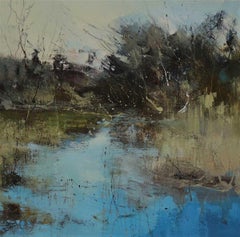 Signs of Spring - Figurative British Landscape: Oil Painting on Canvas