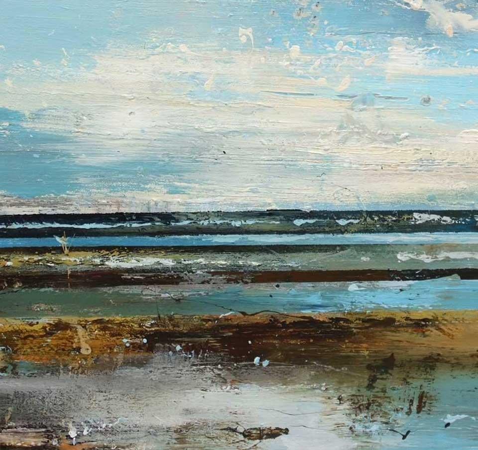 Spring Tide - Figurative British Landscape / Oil Paint on Canvas - Painting by Claire Wiltsher