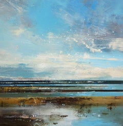 Marea di primavera - Paesaggio figurativo britannico / Pittura a olio su tela