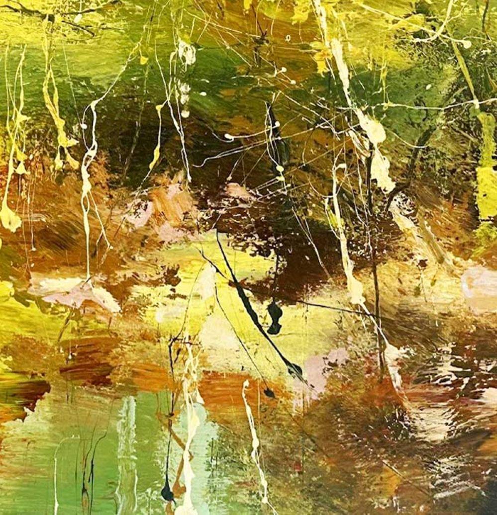 Brisa de Verano - Paisaje Figurativo Británico / Pintura al Óleo sobre Lienzo - Painting Contemporáneo de Claire Wiltsher