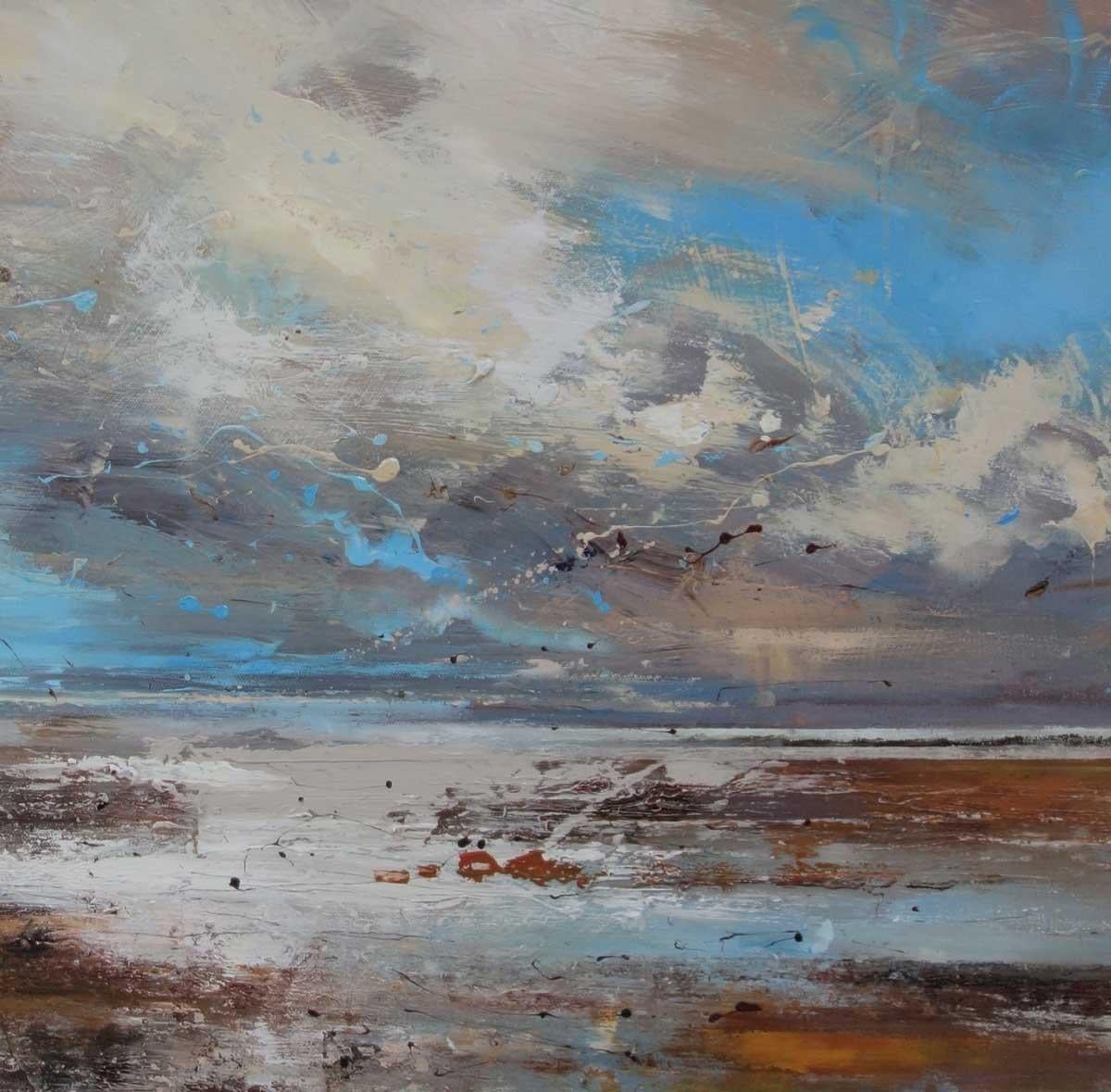 Tidelands VIII- Paisaje figurativo británico / Pintura al óleo sobre lienzo - Painting de Claire Wiltsher