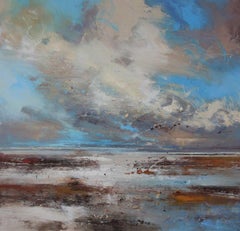 Tidelands VIII - Paysage britannique figuratif / Peinture à l'huile sur toile