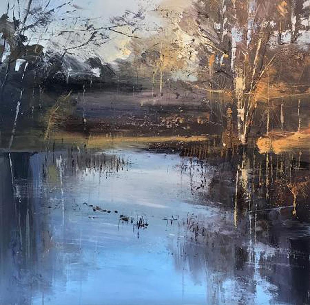 Claire Wiltsher Abstract Painting - Water Garden