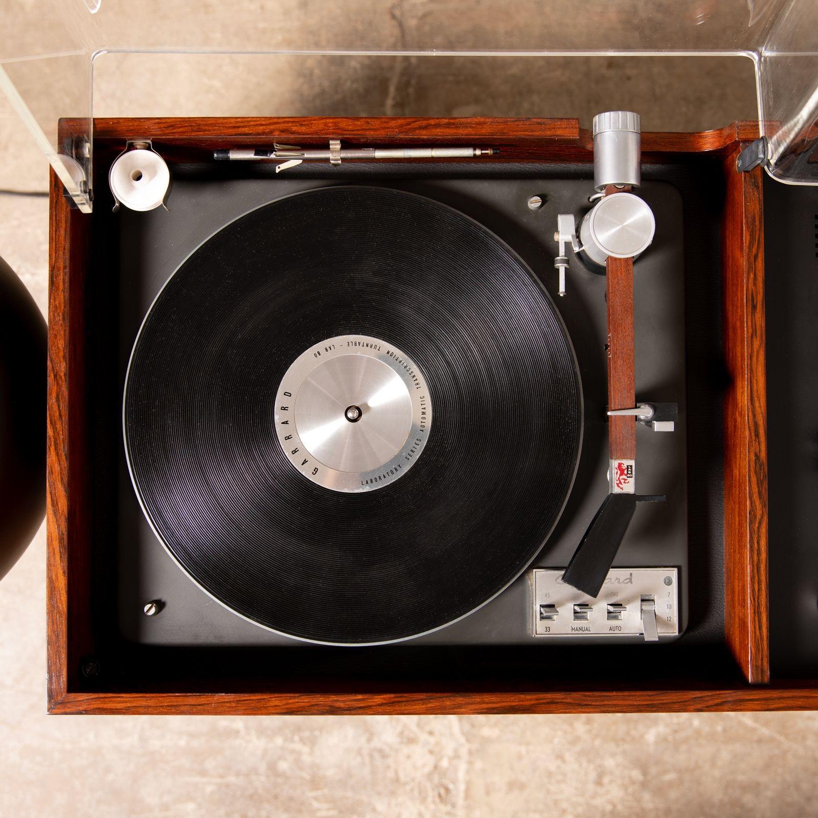Aluminum Clairtone Project G2 Rosewood T10 Console Stereo System & Turntable by Al Faux