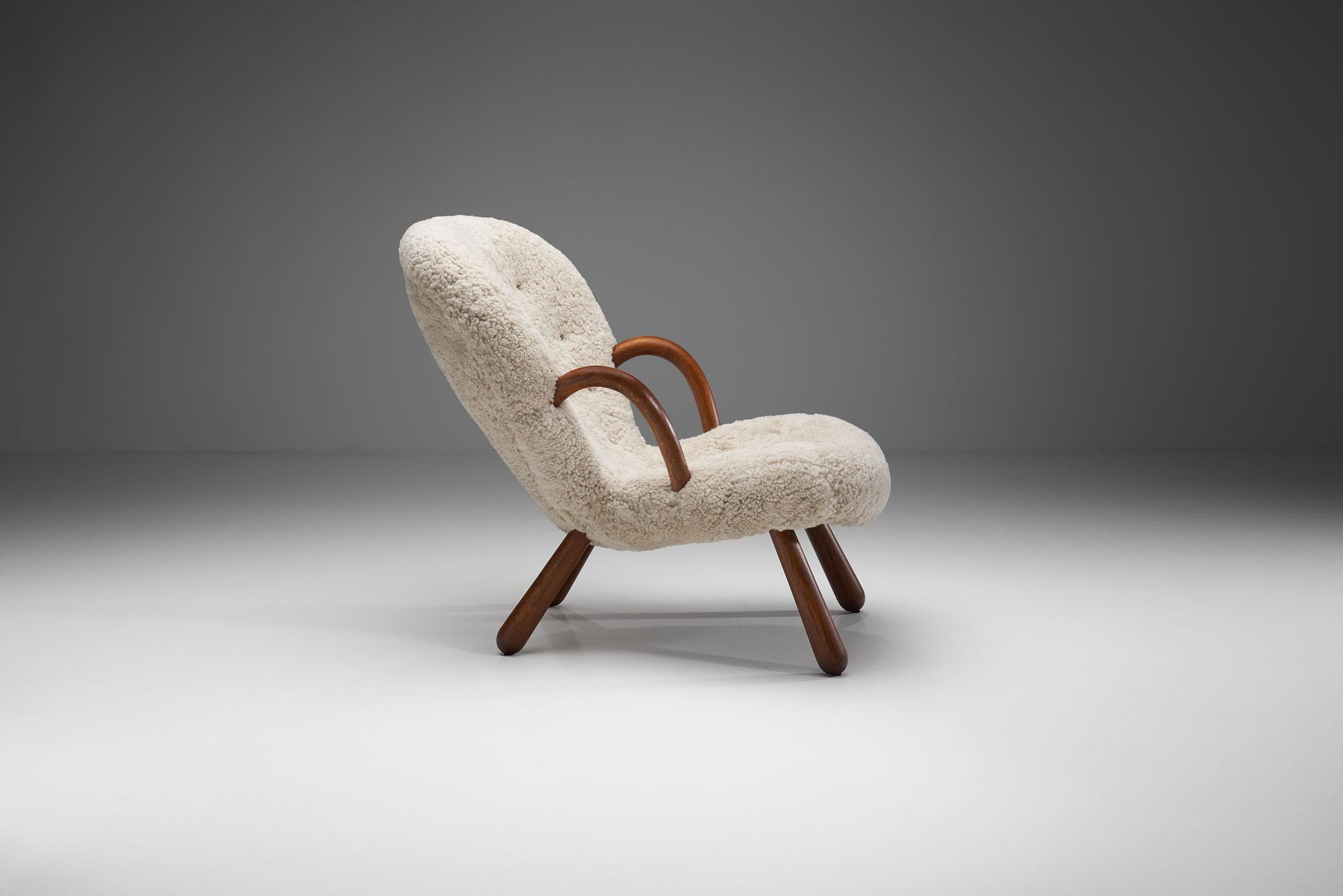 Mid-Century Modern “Clam” Chair by Arnold Madsen for Madsen & Schubell, Denmark, 1944