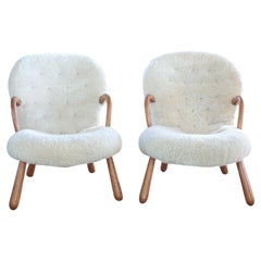 Clam Chair by Philip Arctander, 1944 in Shearling