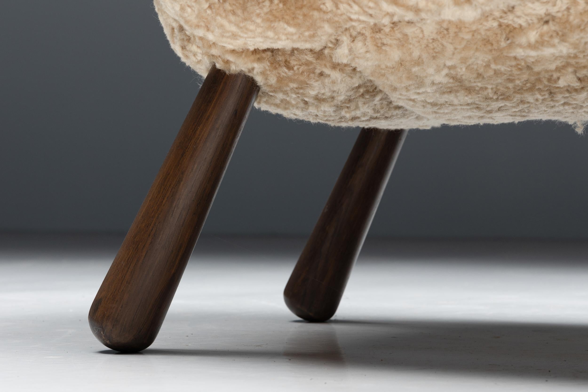 Clam Chair in Sheepskin by Philip Arctander, Denmark, 1944 For Sale 5
