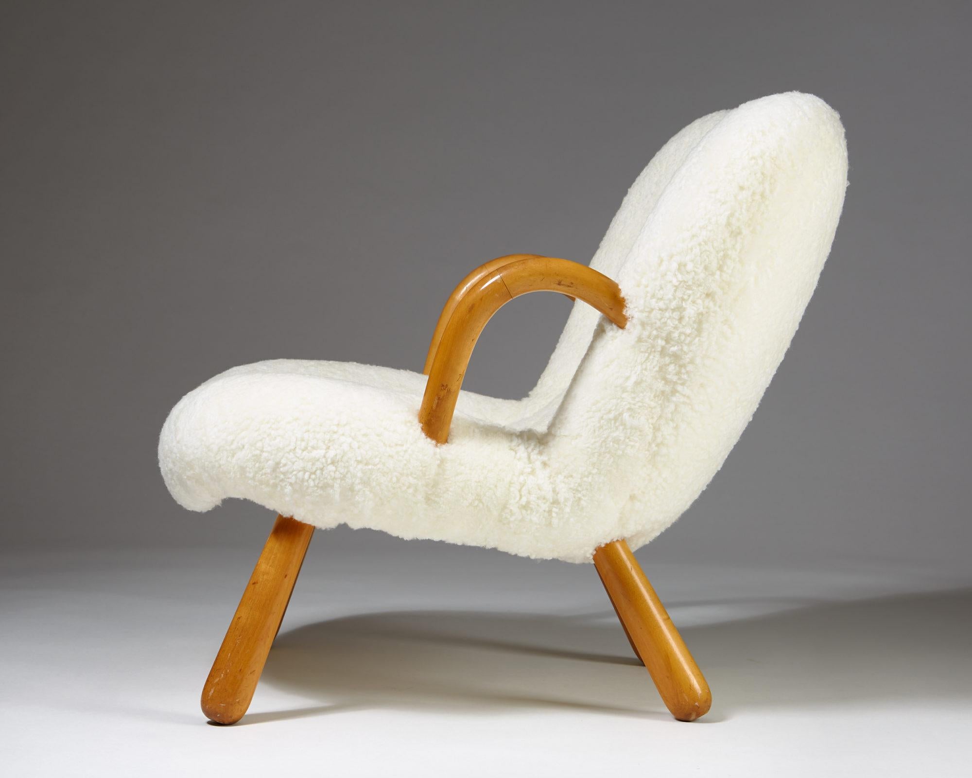 Swedish “Clam” Easy Chair Designed by Philip Arctander, 	Denmark, 1944