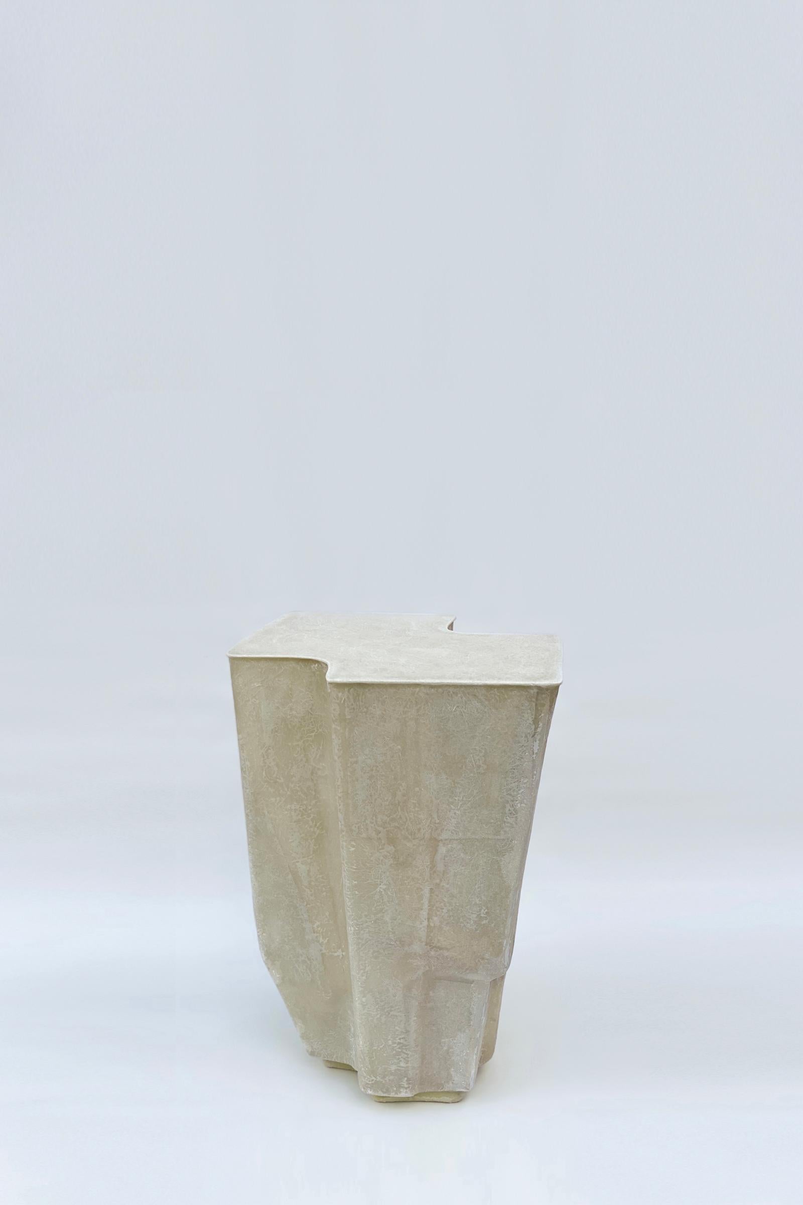 Brutalist Clam High by VAVA Objects, handcrafted fiberglass side table made in Sweden For Sale