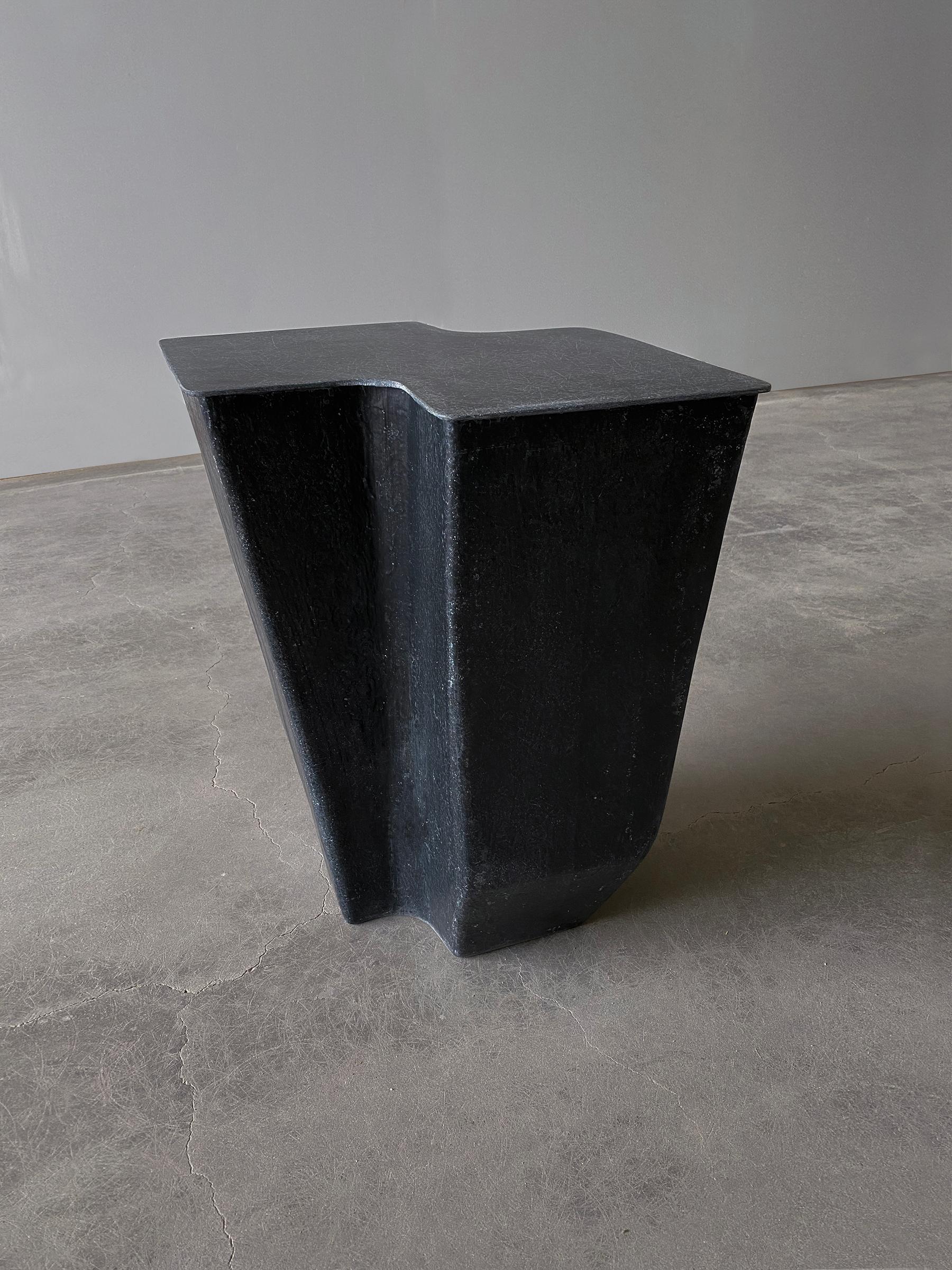 Brutalist Clam High by VAVA Objects, handcrafted fiberglass side table made in Sweden