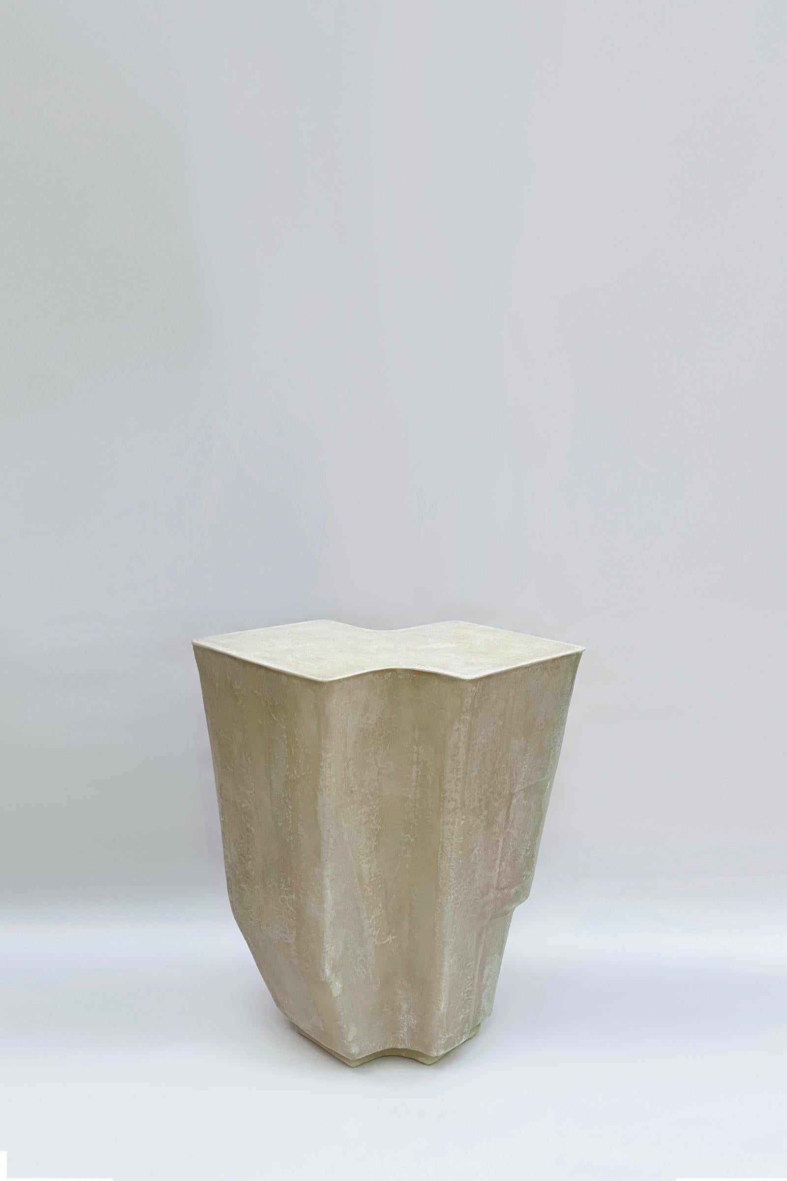 Hand-Crafted Clam High by VAVA Objects, handcrafted fiberglass side table made in Sweden