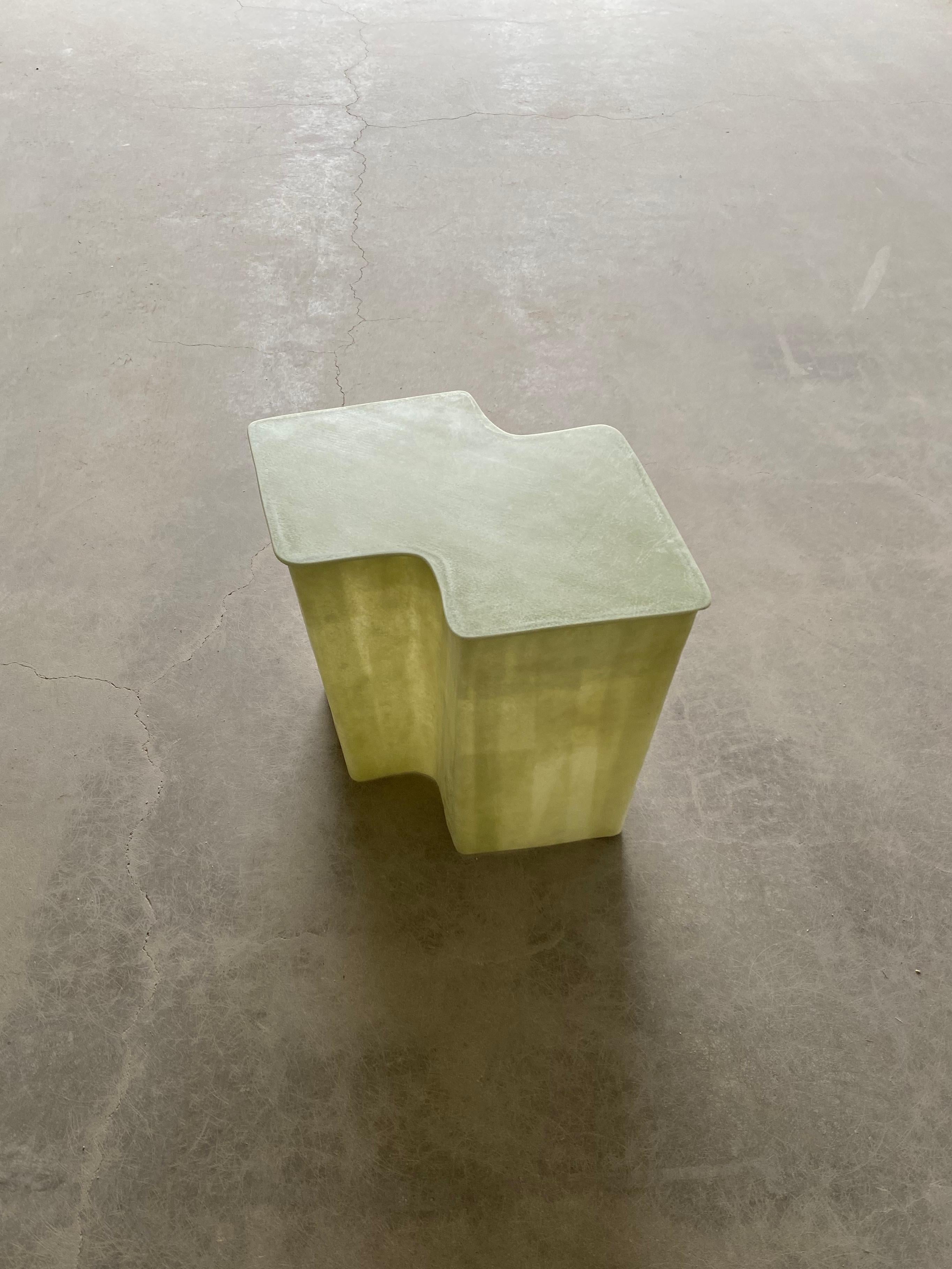 Brutalist Clam Low by VAVA Objects, handcrafted fiberglass side table made in Sweden For Sale