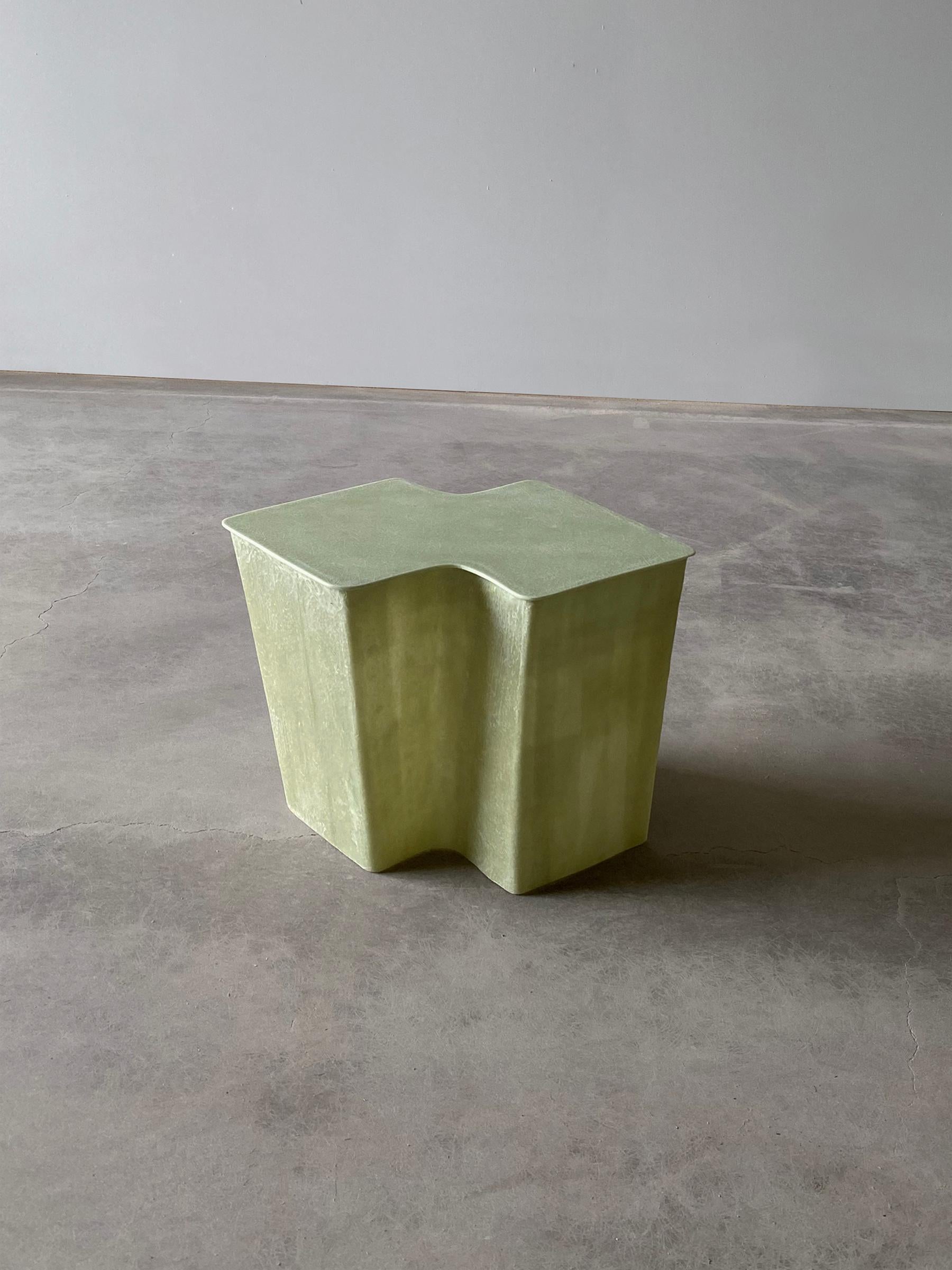 Hand-Crafted Clam Low by VAVA Objects, handcrafted fiberglass side table made in Sweden For Sale