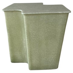 Clam Small Side Table in Raw Green, handcrafted in fiberglass by VAVA Objects