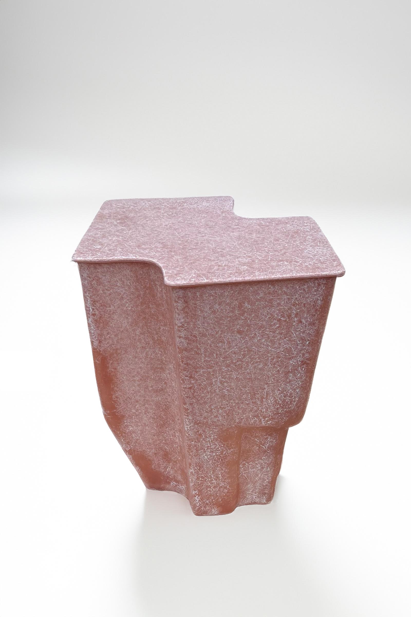 Brutalist Clam Medium by VAVA Objects, handcrafted fiberglass side table made in Sweden For Sale