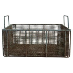 Vintage Iron Wire Wicker Basket