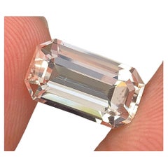 Clam Shell Color Morganite Gemstone Natural Emerald Cut 6.40 CTs