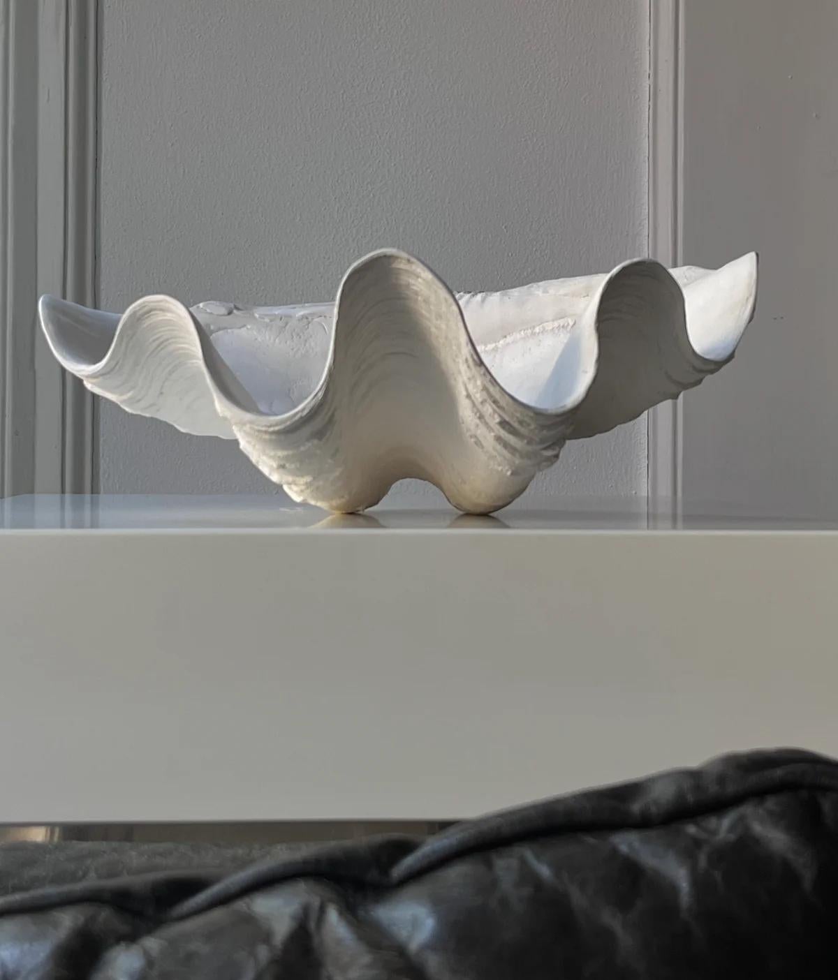 Stampato Scultura in gesso con guscio di vongola in vendita