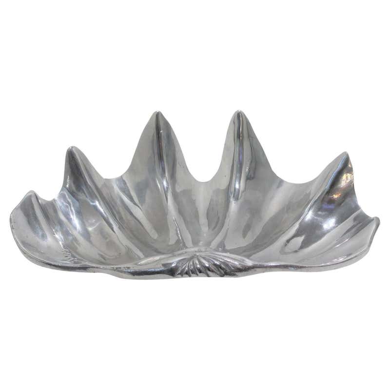 Arthur Court Extra Large Metal Clam Shell For Sale at 1stDibs