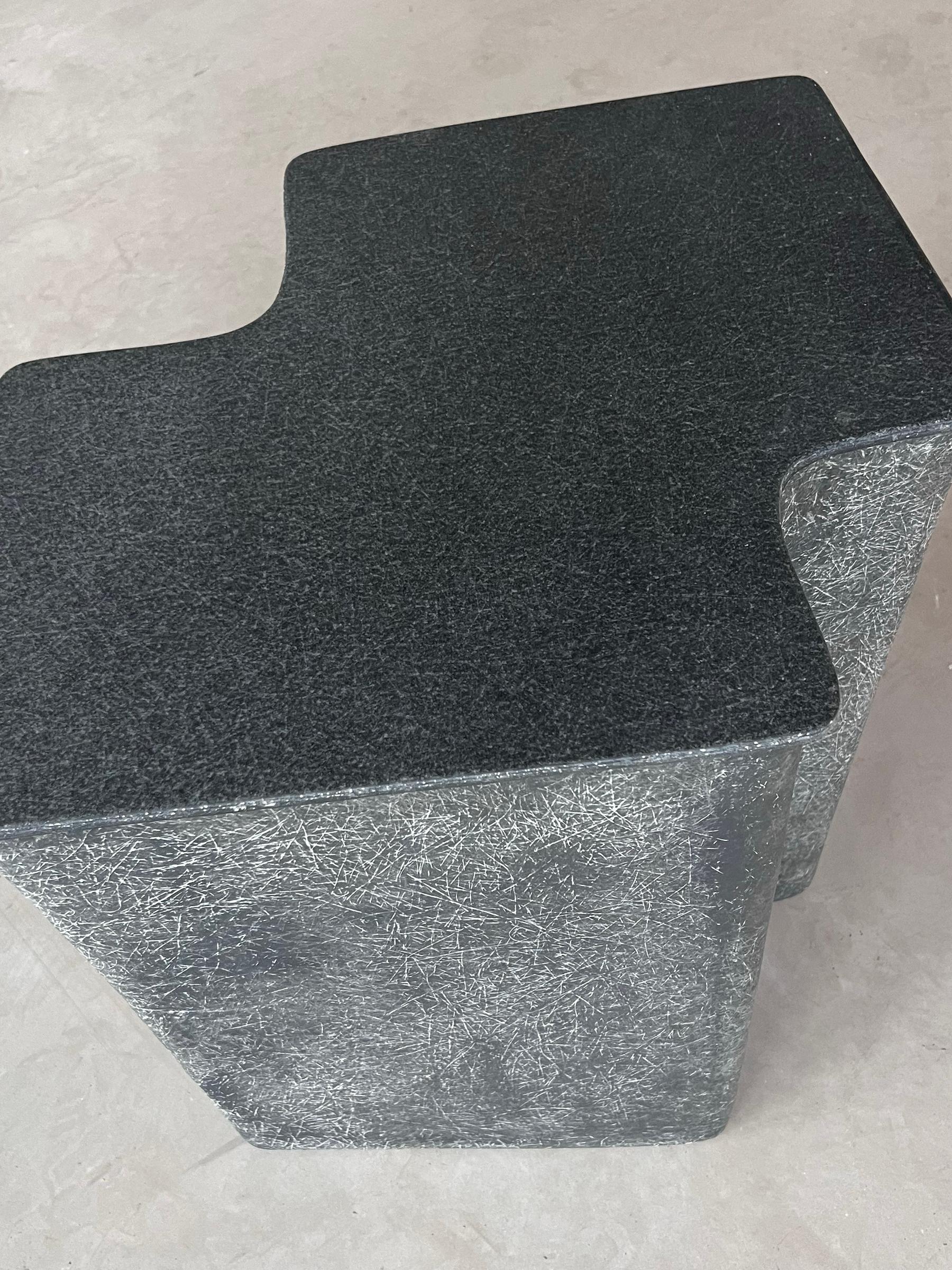 Hand-Crafted Clam Small Side Table in Eclipse, handcrafted by VAVA Objects For Sale