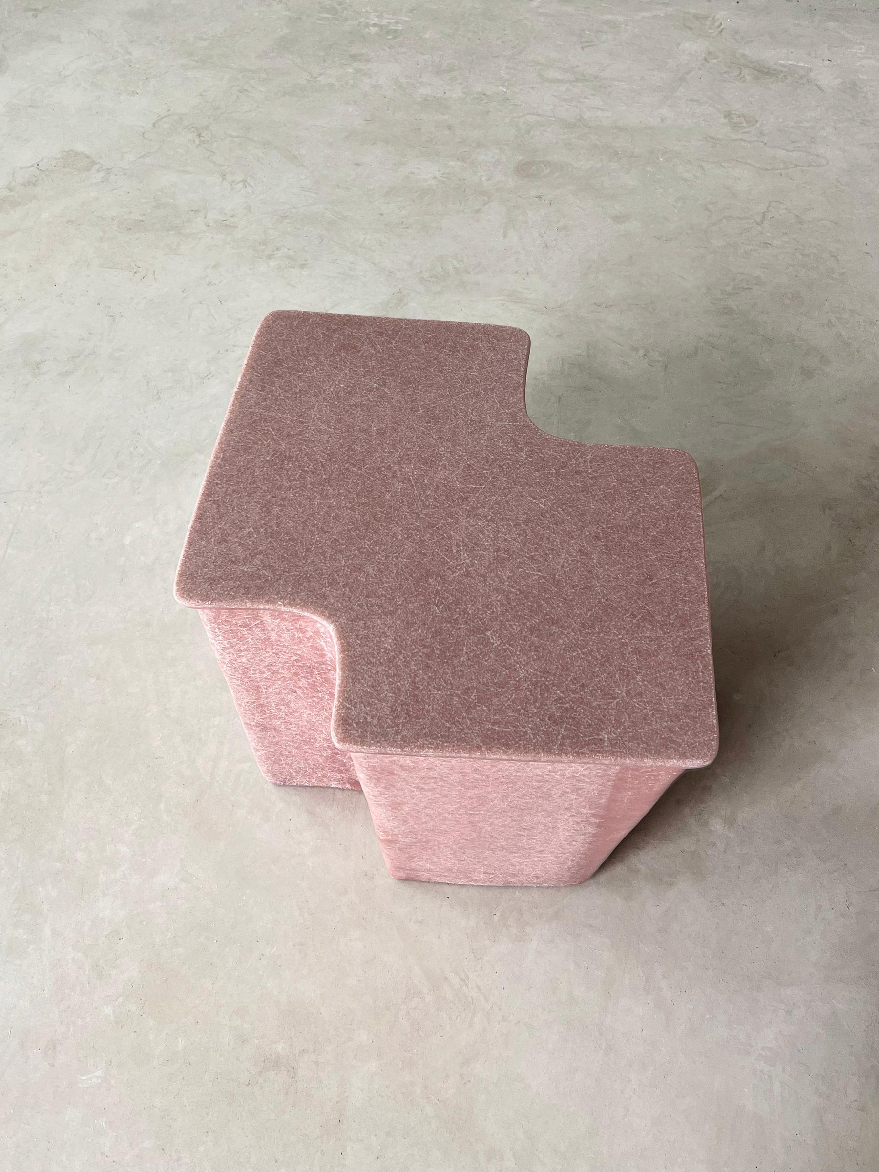 Swedish Clam Small Side Table in Coral, handcrafted by VAVA Objects For Sale