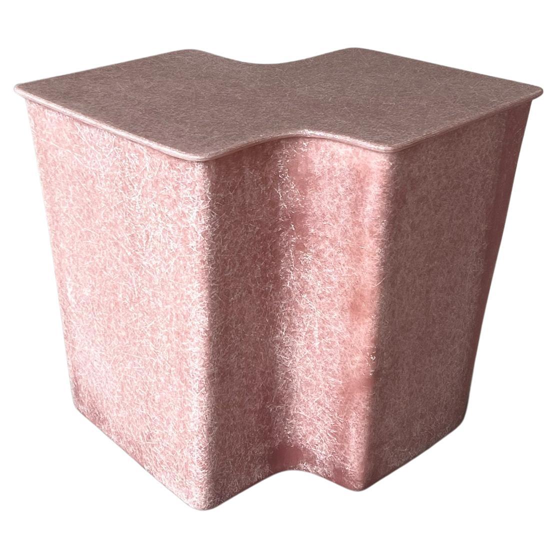 Clam Small Side Table in Coral, handcrafted by VAVA Objects For Sale