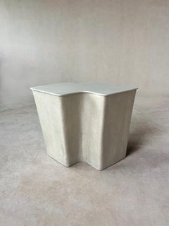 Clam Small Side Table in Raw Moon, handcrafted by VAVA Objects