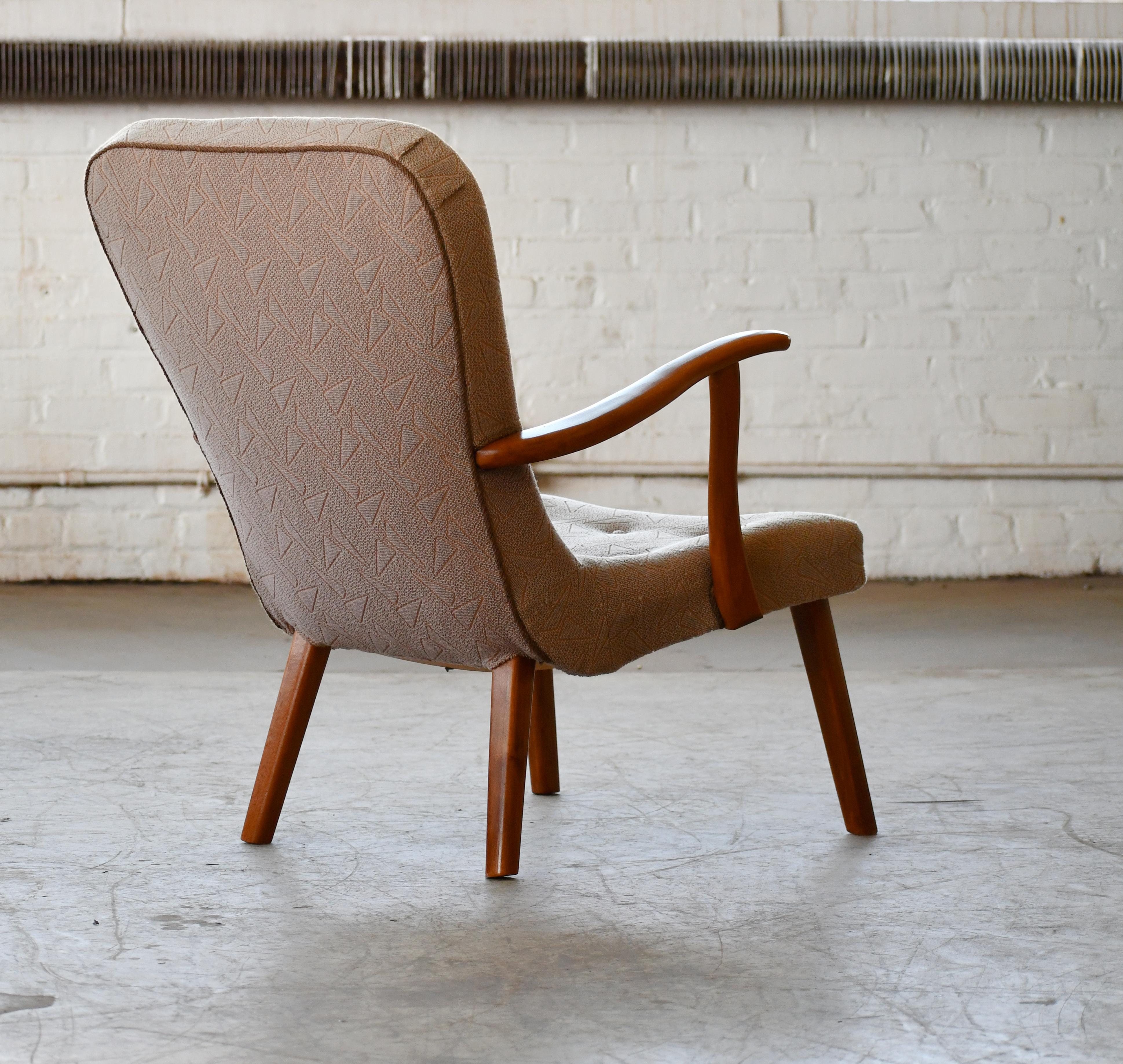 Clam Style Lounge Chair Danish Midcentury 1950s 4