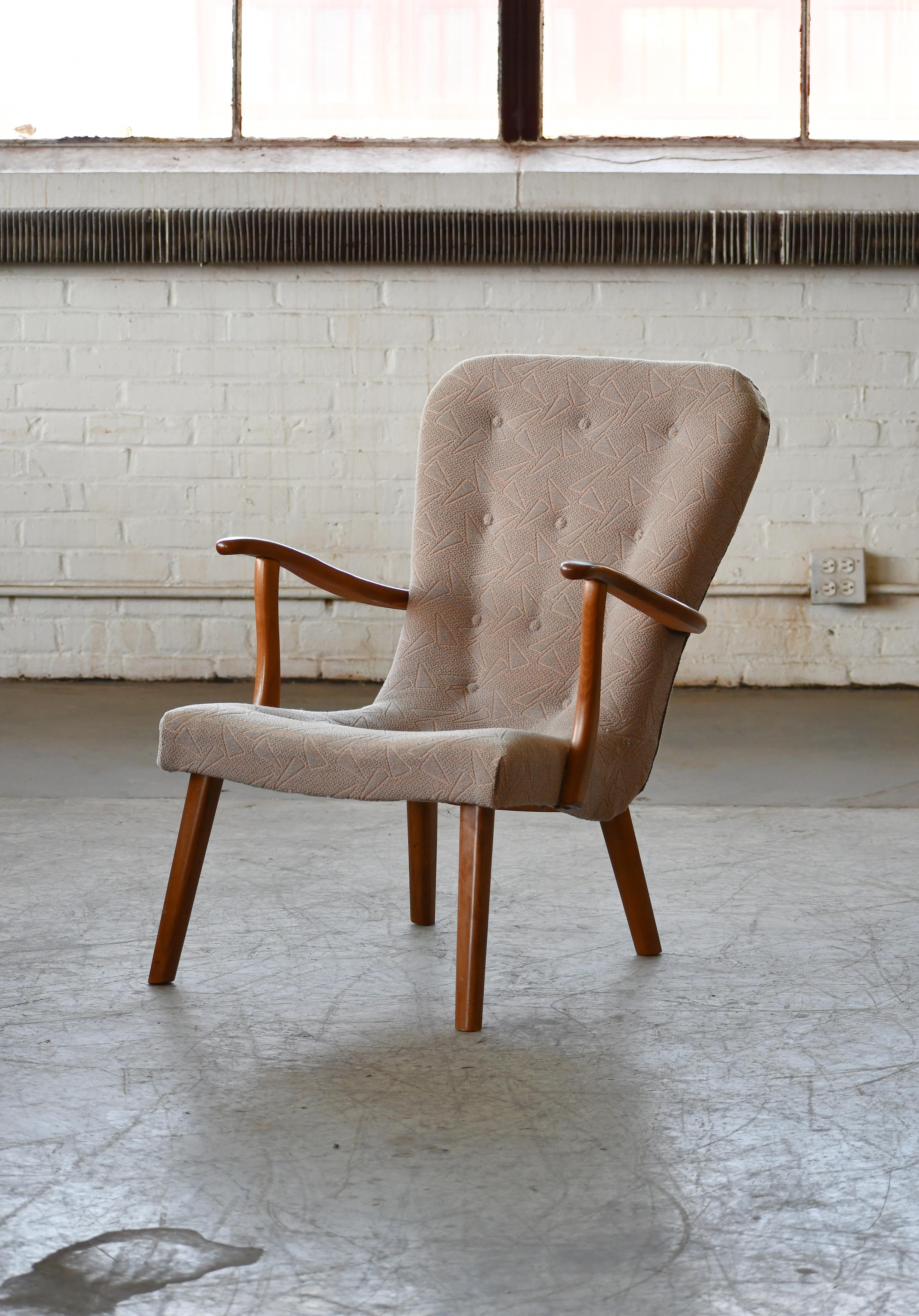 Clam Style Lounge Chair Danish Midcentury 1950s 1