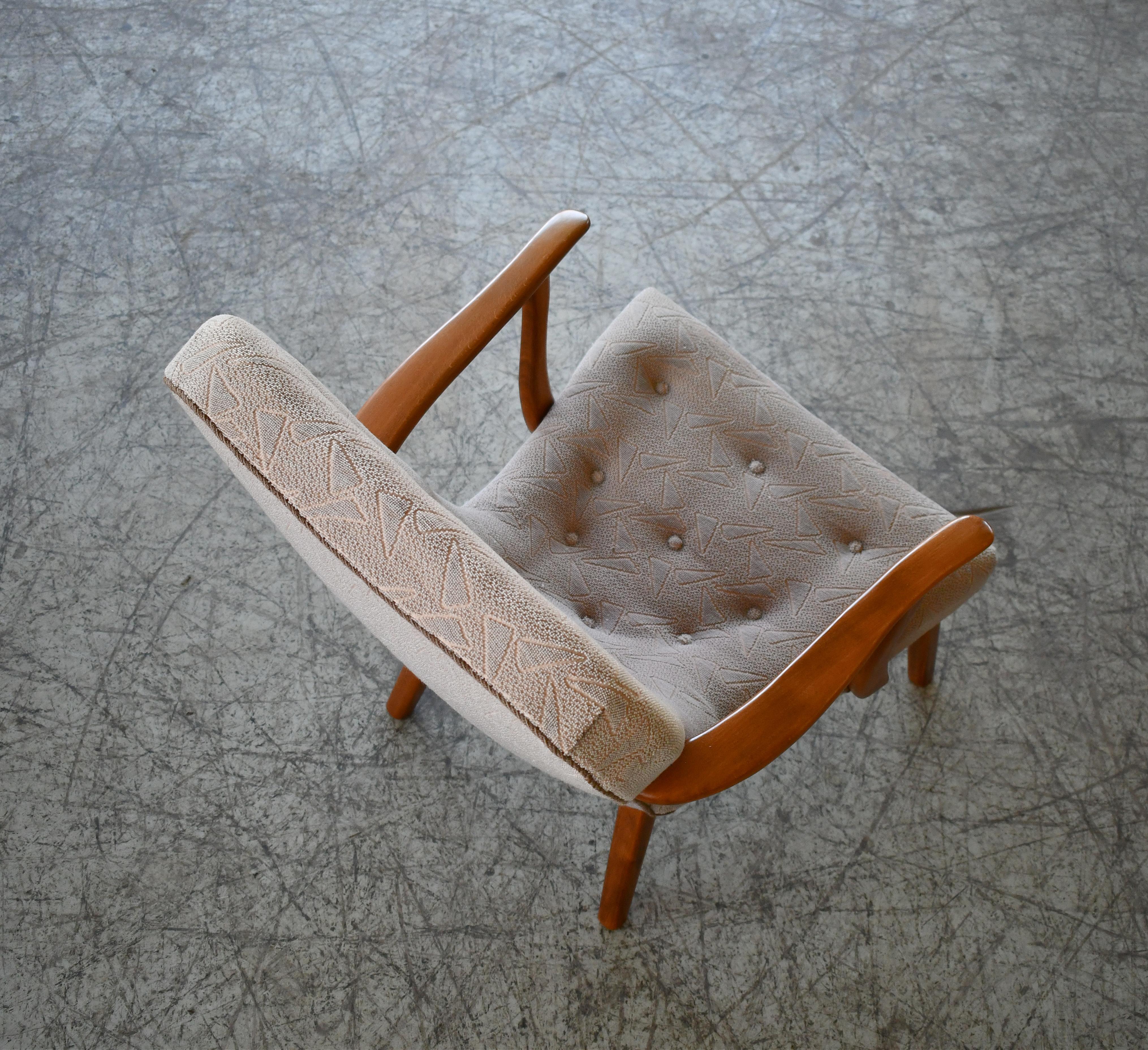 Clam Style Lounge Chair Danish Midcentury 1950s 3