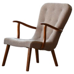 Clam Style Lounge Chair Danish Midcentury 1950s