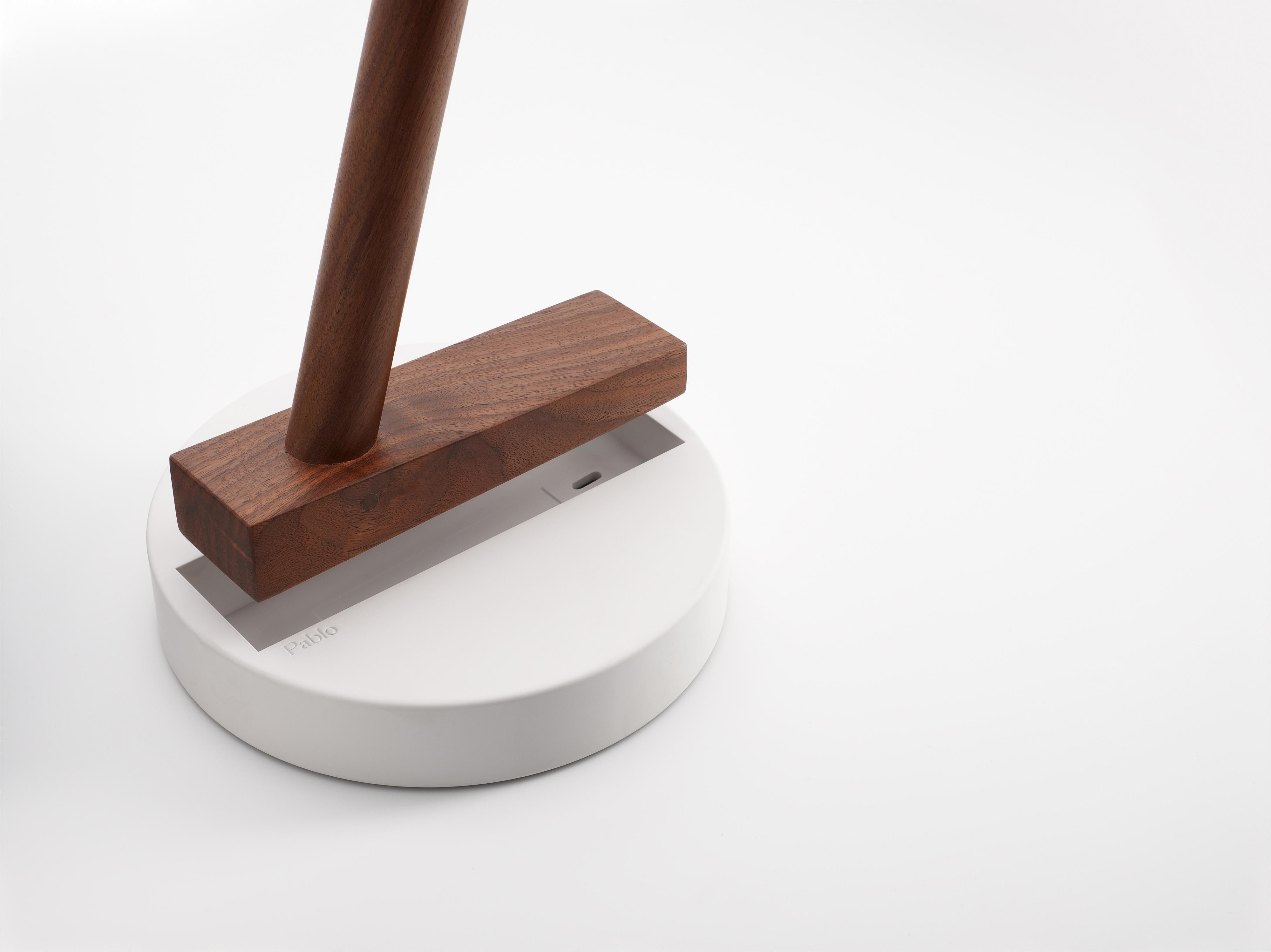 American Clamp Freestanding Table Lamp in Walnut by Pablo Designs