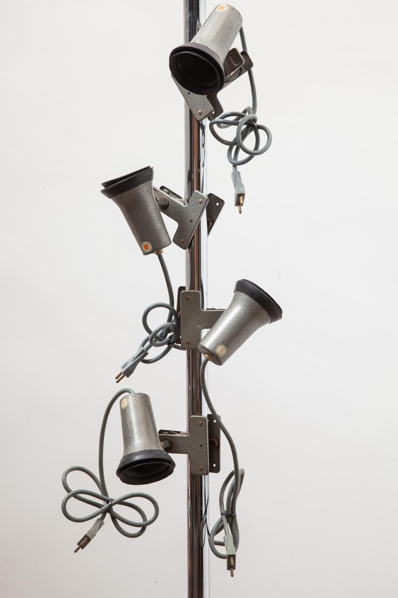 Metal Clamp Lamp Industrial Light Designed by Jaques Biny for Lita France