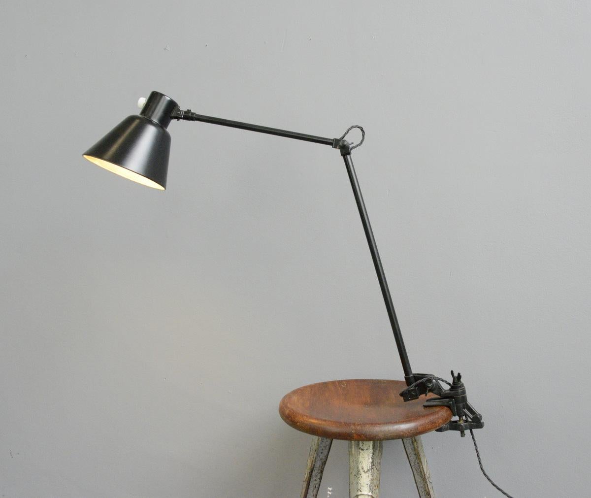Clamp on Industrial Task Lamp by Schaco, circa 1930s 3