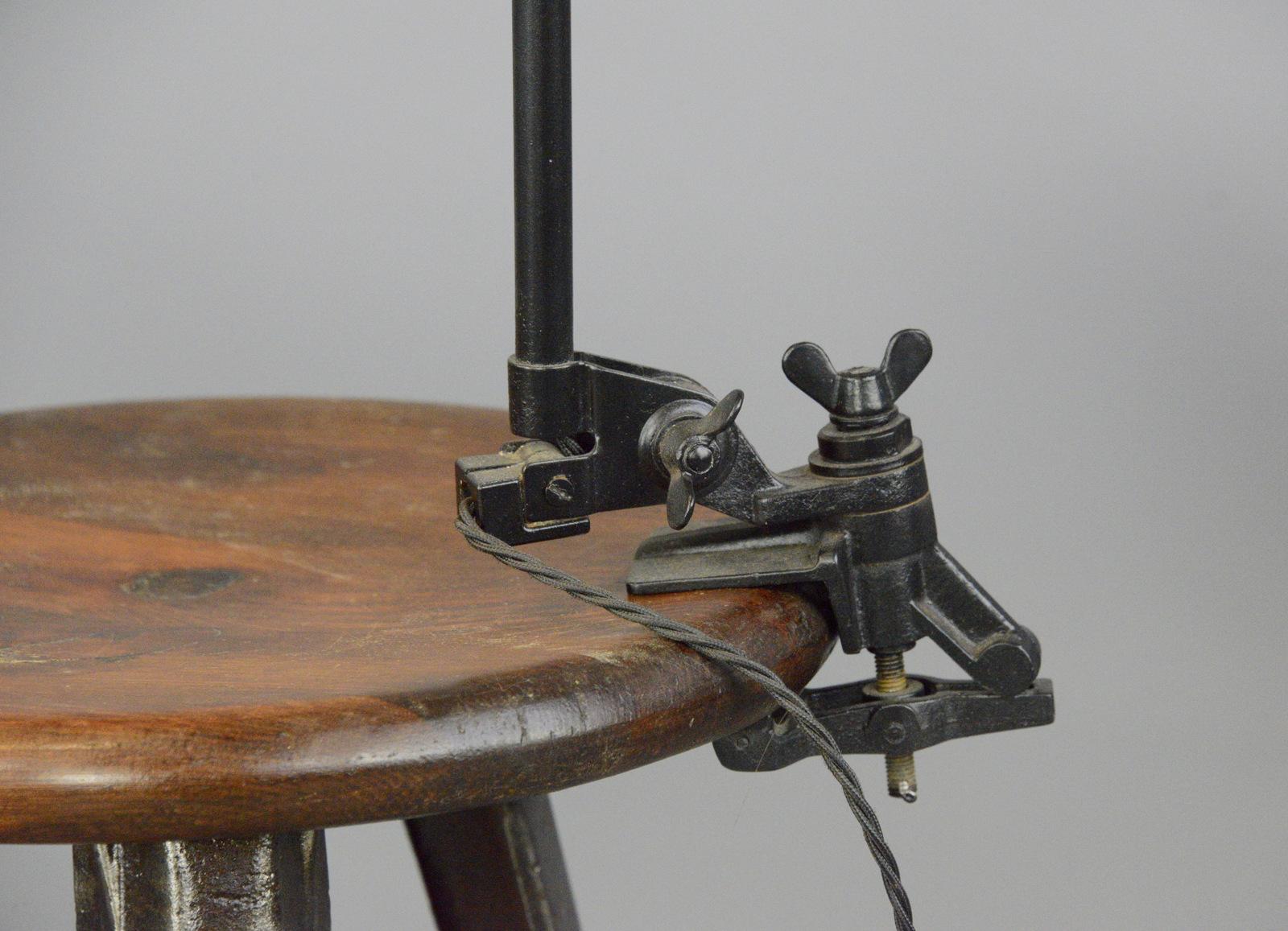 German Clamp on Industrial Task Lamps by Schaco, circa 1930s