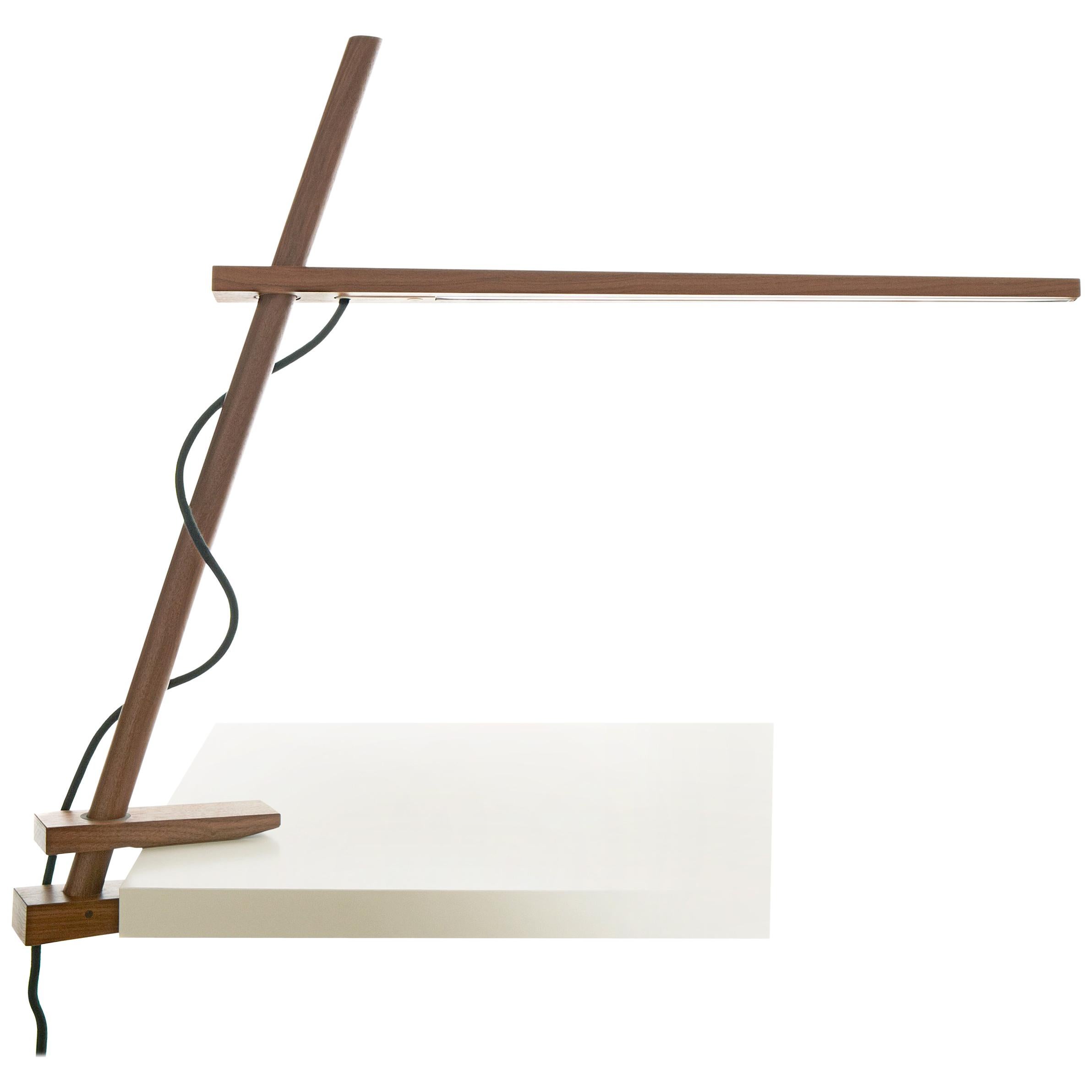 Clamp Table Lamp in Walnut by Pablo Designs