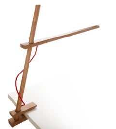 Clamp Table Lamp in White Oak by Pablo Designs