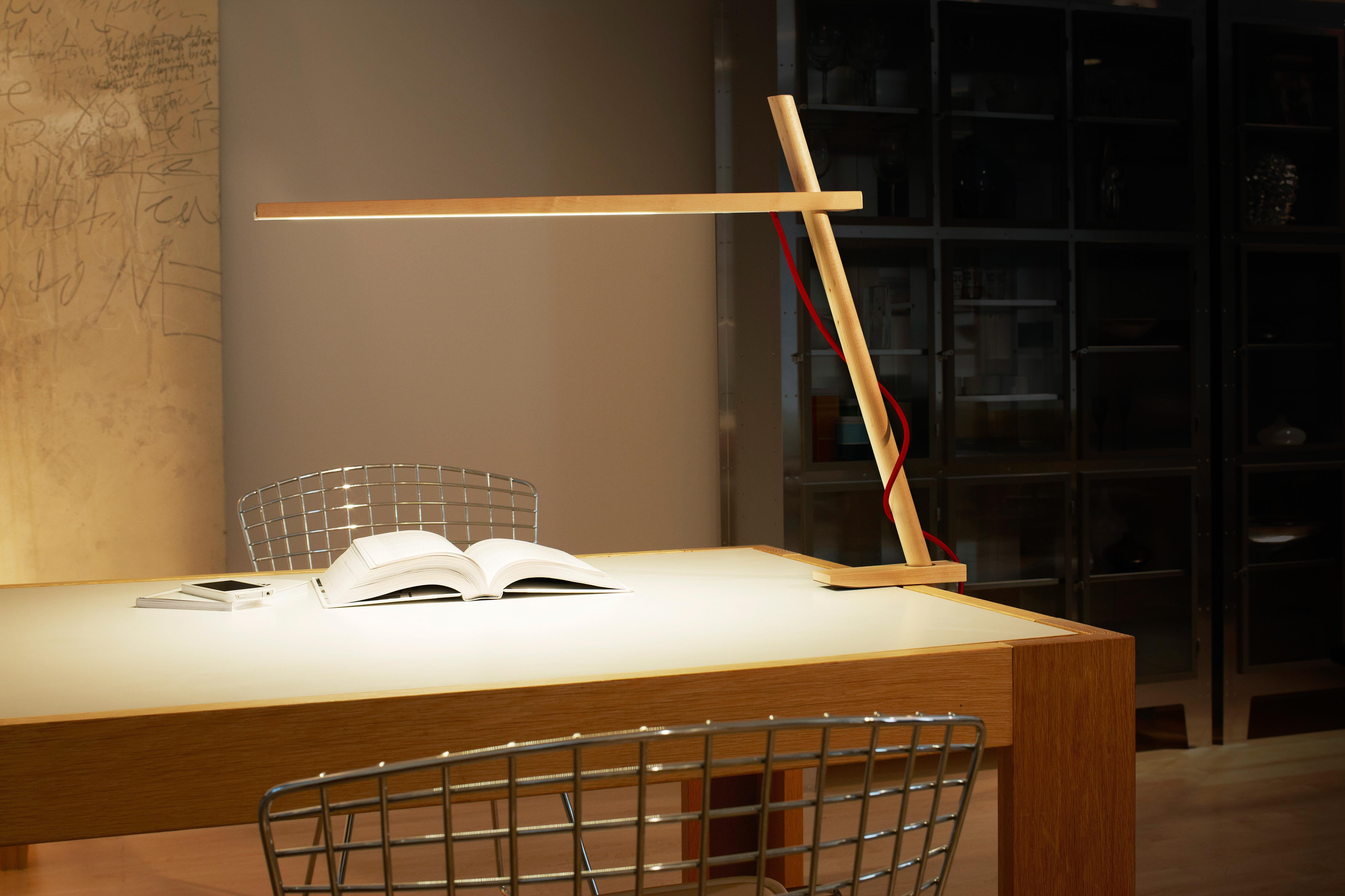Clamp Table Lamp in White Oak by Pablo Designs 1
