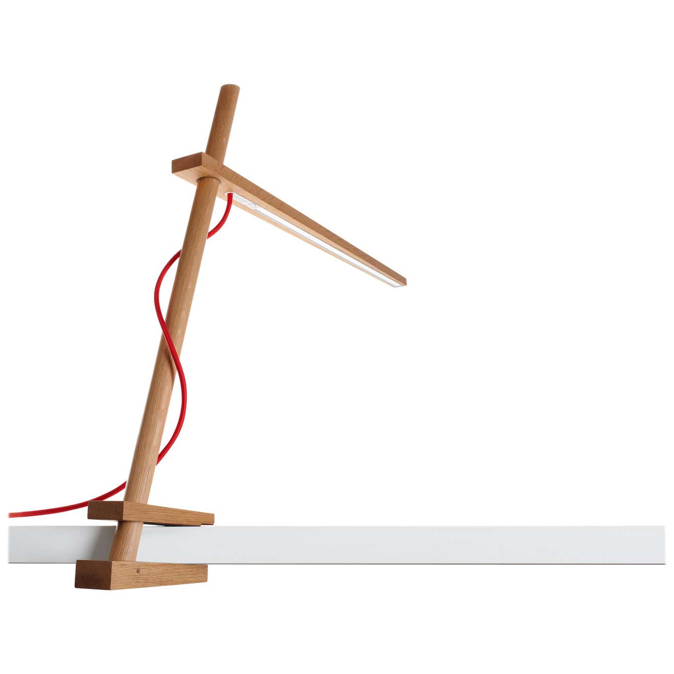 Clamp Table Lamp in White Oak by Pablo Designs For Sale at 1stDibs
