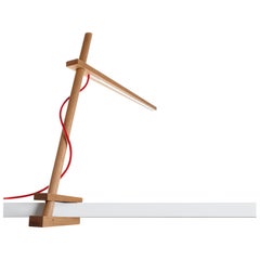 Clamp Table Lamp in White Oak by Pablo Designs