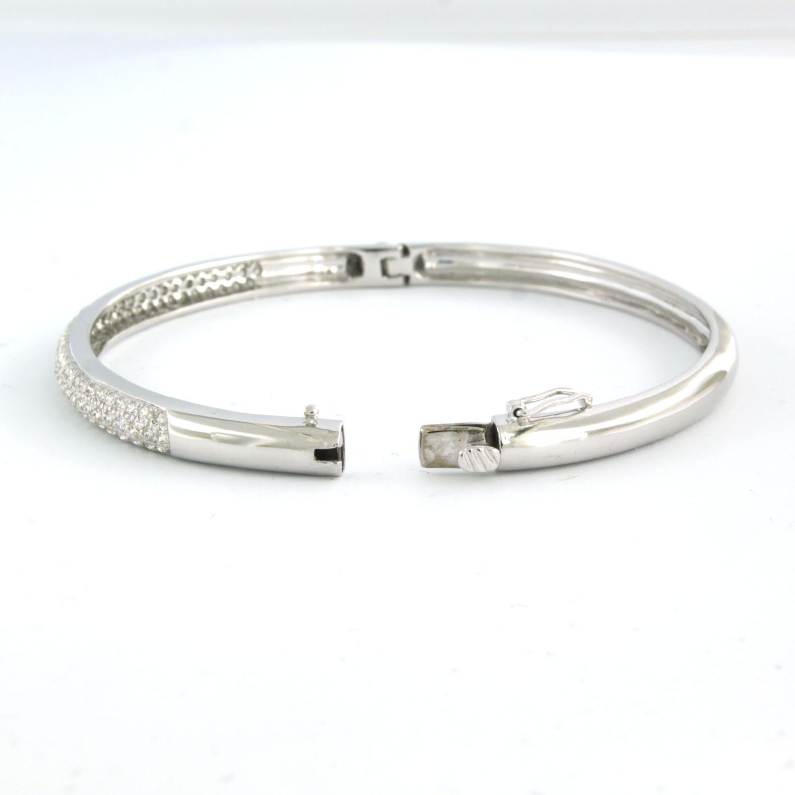 Taille brillant Bracelet Clamper avec diamants taille brillant jusqu'à 1.20ct or blanc 18k en vente
