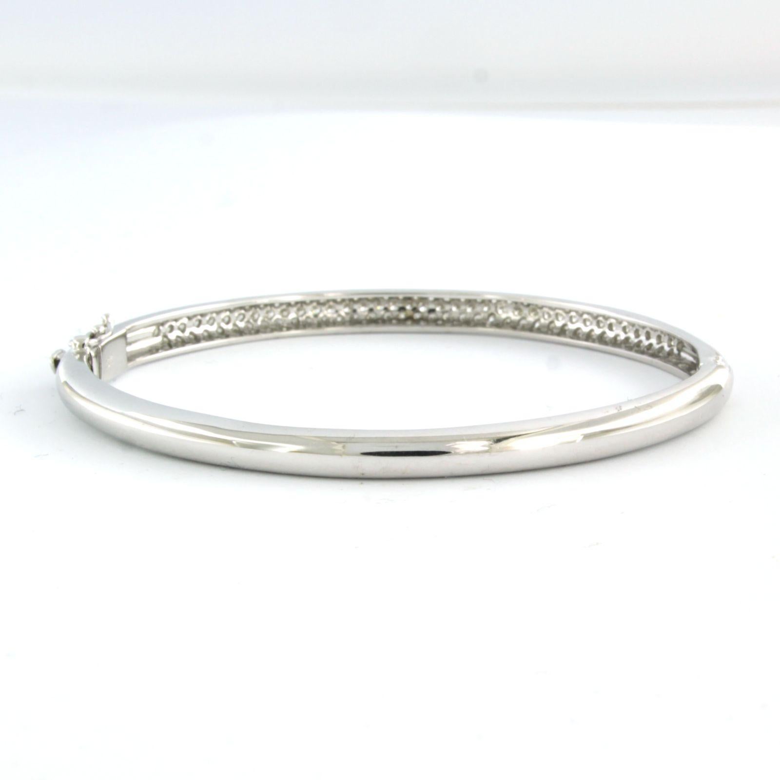 Bracelet Clamper avec diamants taille brillant jusqu'à 1.20ct or blanc 18k Pour femmes en vente