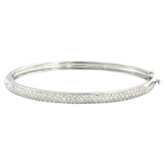 Pulsera Clamper con diamantes talla brillante de hasta 1,20 ct Oro blanco de 18k
