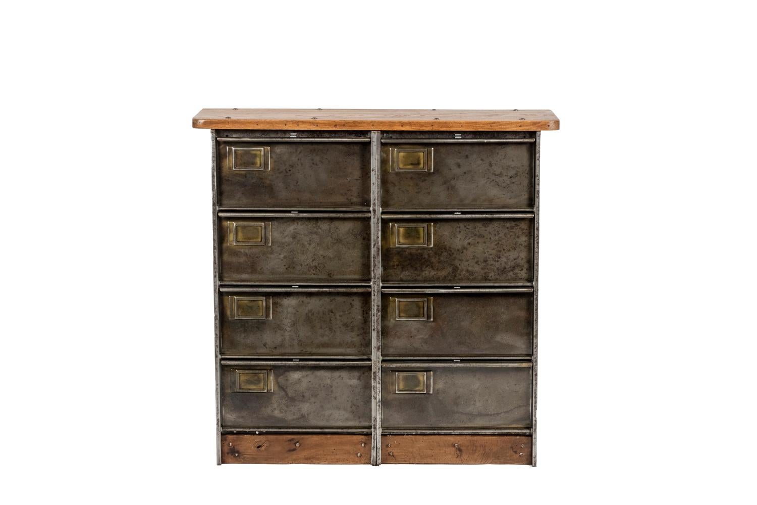 French Clamshell File Cabinet in Industrial Style, 1950s