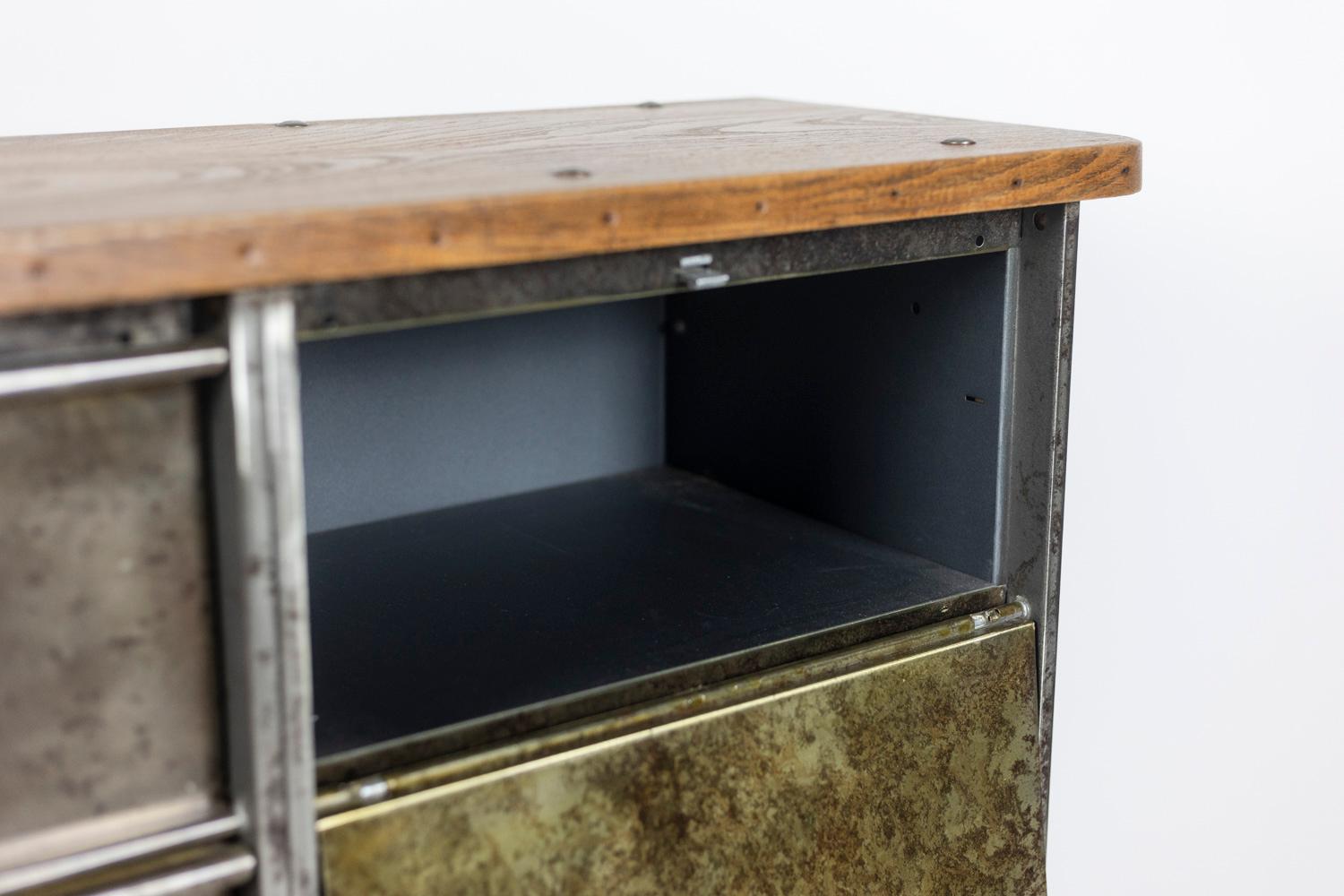 Metal Clamshell File Cabinet in Industrial Style, 1950s