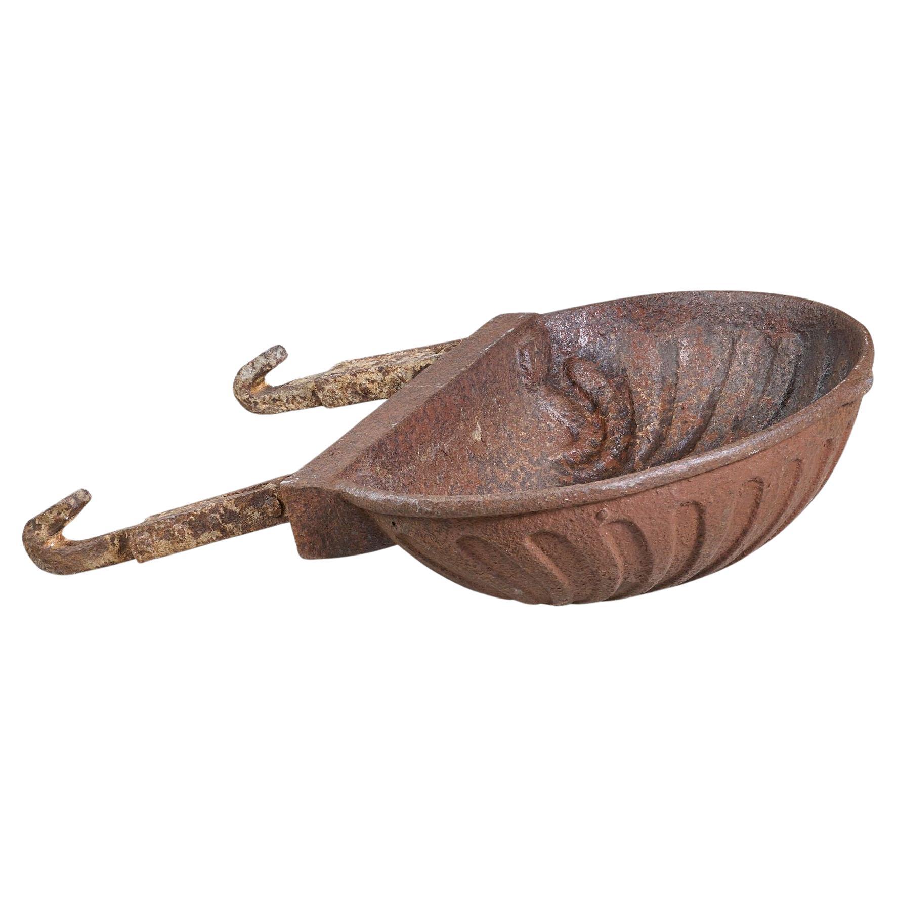 Cast and Wrought Iron Clamshell Vessel For Sale