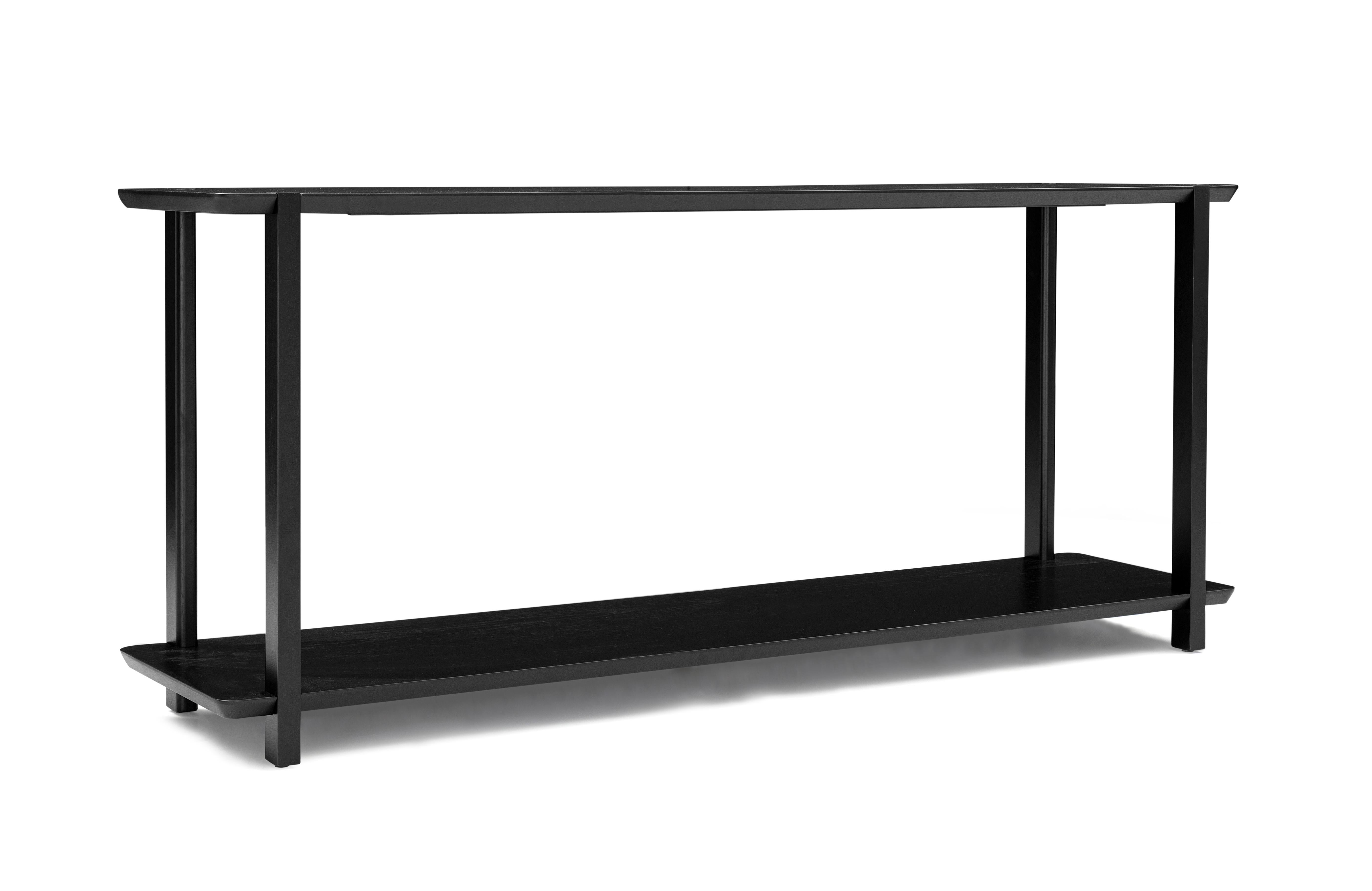Clan Console Table in Black Wood Finish 63'' In New Condition For Sale In Miami, FL