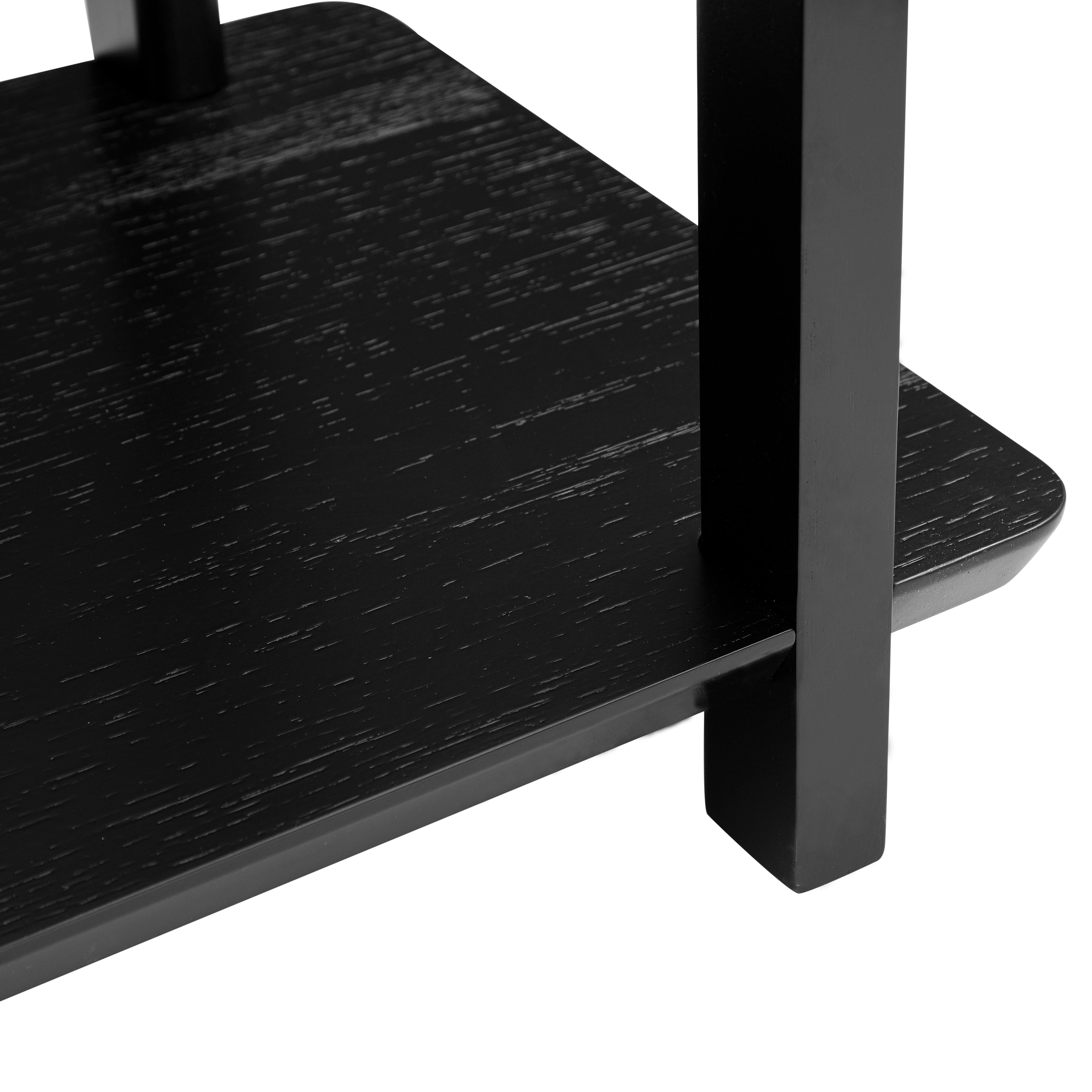 Hardwood Clan Console Table in Black Wood Finish 63''