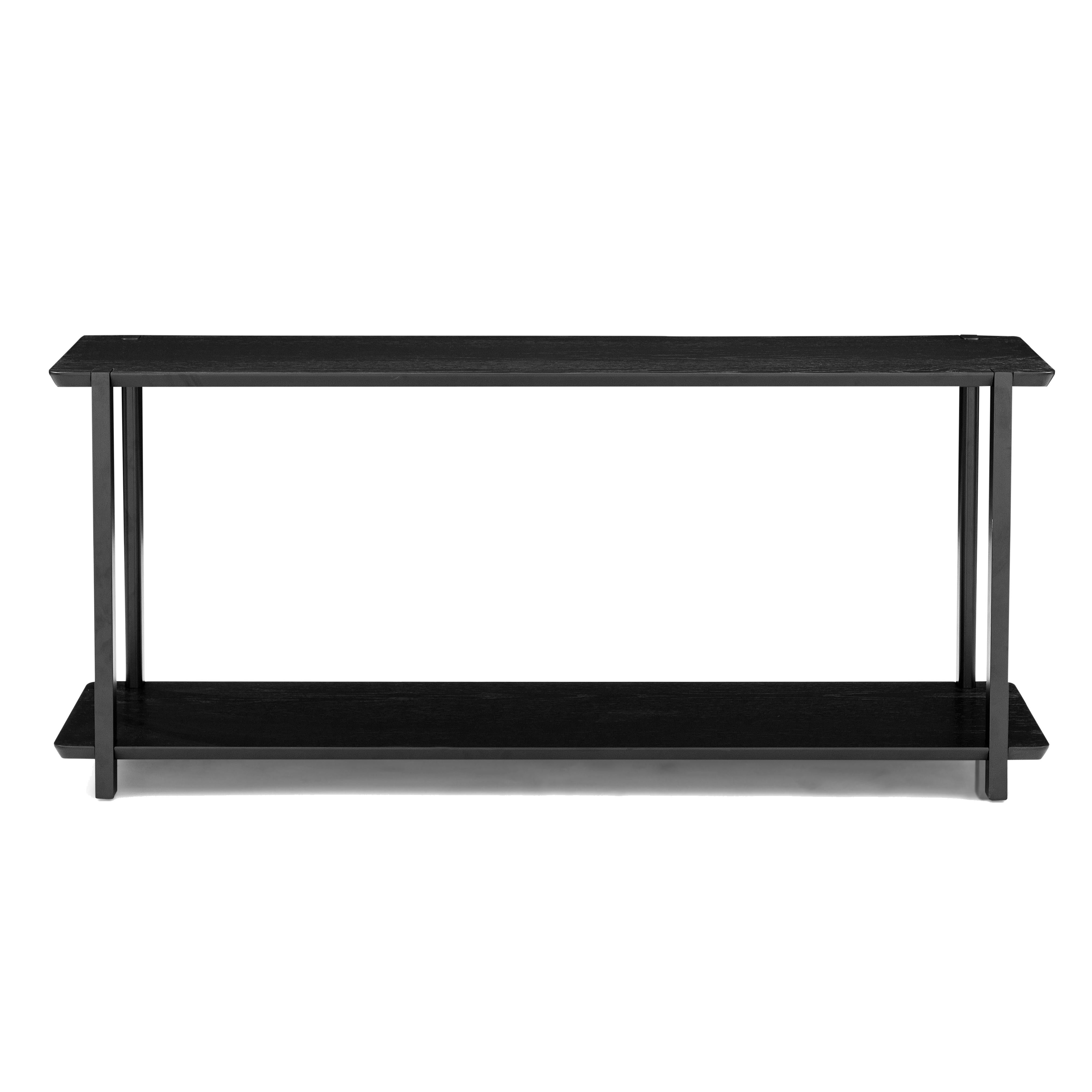 Clan Console Table in Black Wood Finish 63'' For Sale 3